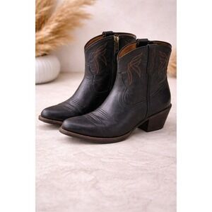 Ariat Women Black Leather Western Ankle Boots 10017325 Size 10B